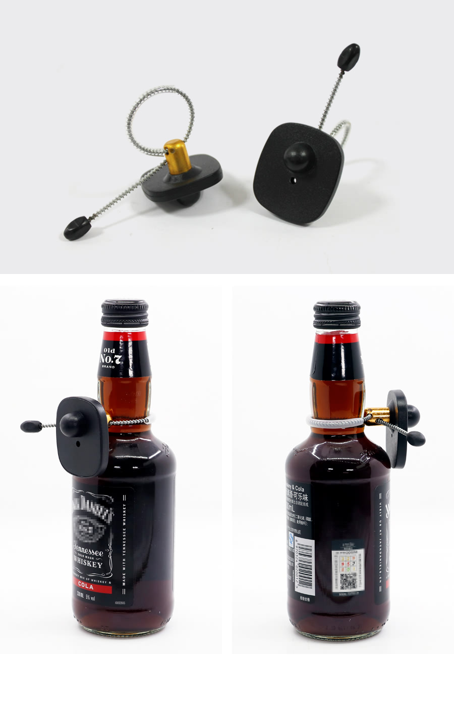 BOTTLE TAG WITH METAL CABLE