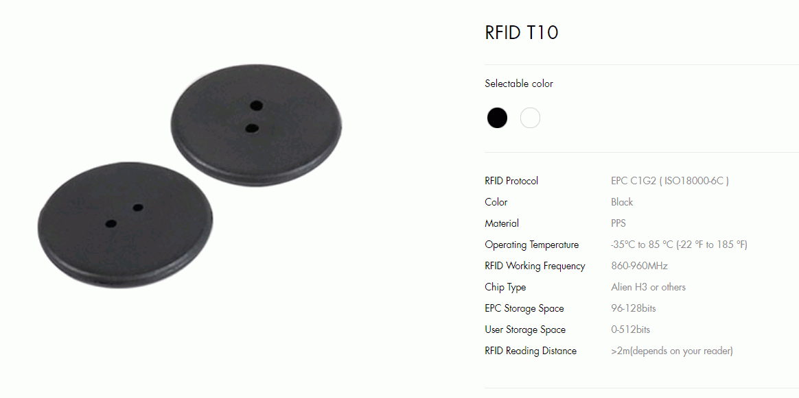 RFID Button Tag With Sewing Holes UHF Washable tag - EAS