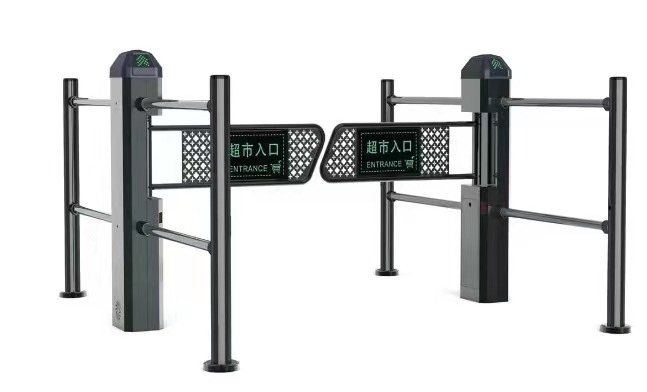 Manual And Automatic Optical Access Control Swing Gate Supermarket For Entrance And Exit