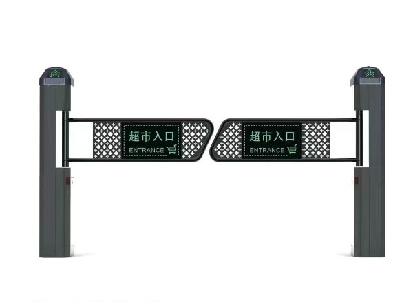 Supermarket Entrance Safety Manual Turnstile 2 Poles Gate