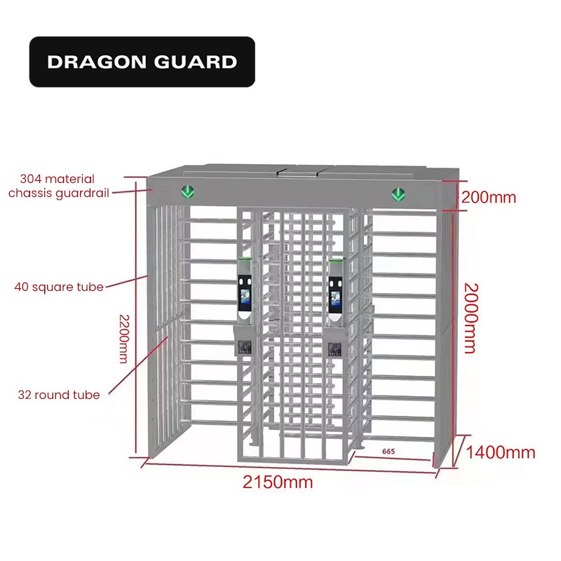 Access Control Intelligent Auto Arc Full Height Turnstile